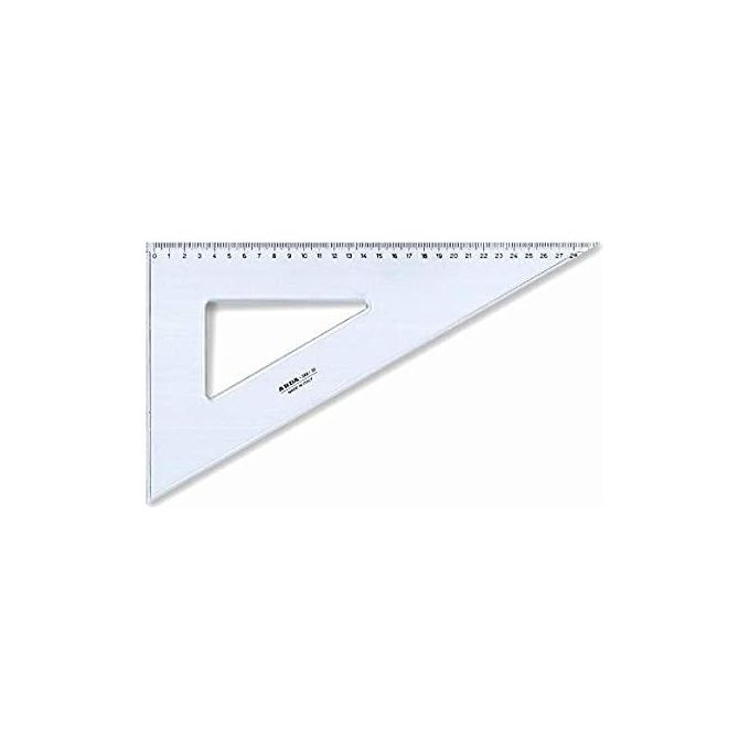 Arda Profil – Squadra in alluminio 60° da 25 cm, serie Profil, angoli smussati, precisione di graduazione, pezzo singolo