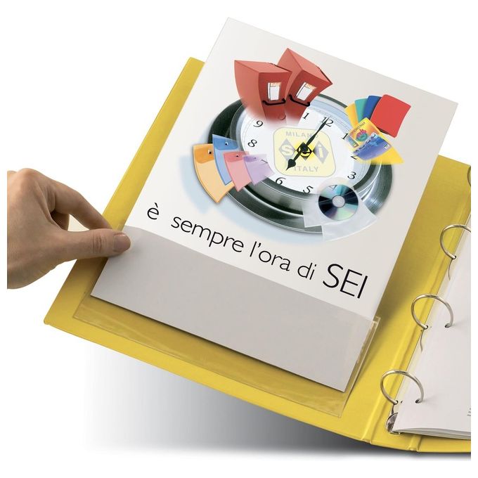 SEI Rota 318121 TR 22 Tasca Adesiva in PVC Trasparente 22x10 cm per Documenti A4 colore Trasparente