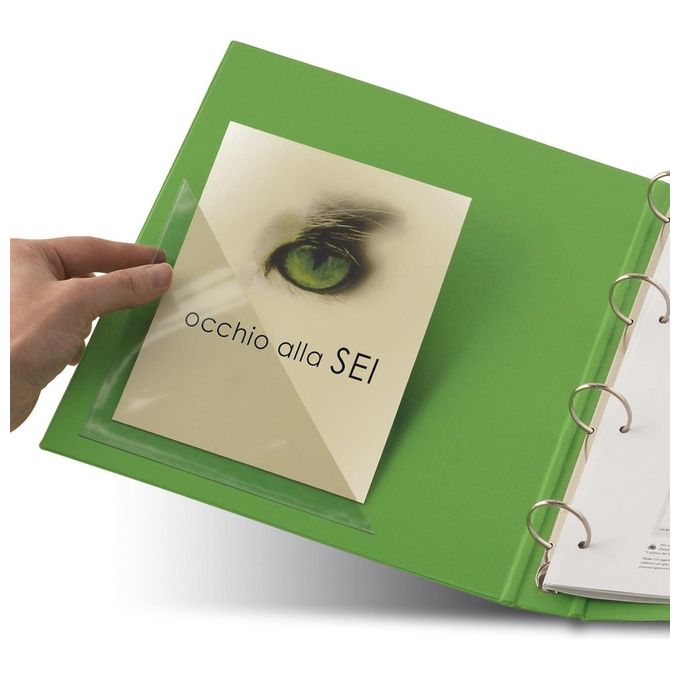 SEI Rota 318121 TR 22 Tasca Adesiva in PVC Trasparente 22x10 cm per Documenti A4 colore Trasparente