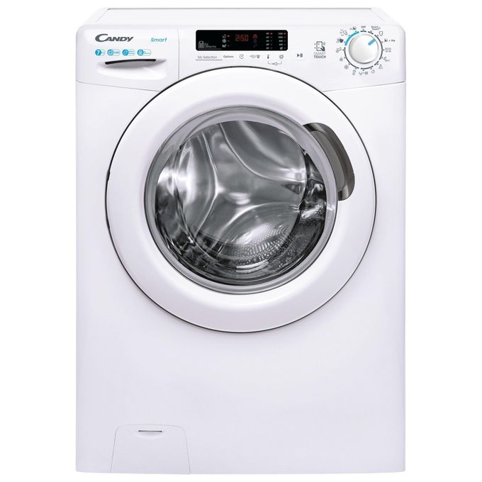Candy CS4 1272DE-1-S – Lavatrice Slim a Carica Frontale 7 kg, 1200 rpm, Classe Energetica D, 16 Programmi con Kilo Detector e Controllo Remoto NFC (85×60×45 cm), Colore Bianco