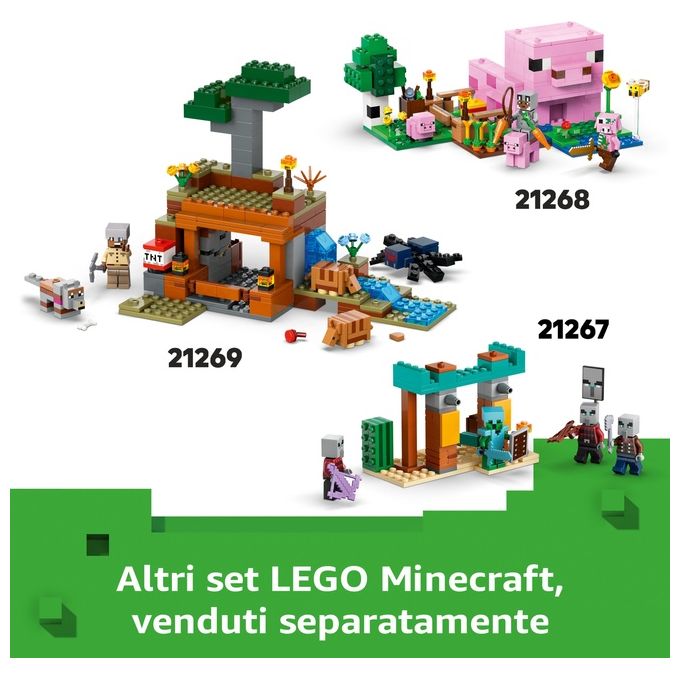 LEGO Minecraft Battaglia sul Ponte del Nether Gioco d'Avventura per Bambini e Bambine da 6 Anni Piccolo Set da Costruire con Funzioni e 4 Personaggi del Videogioco Idea Regalo di Compleanno 21266