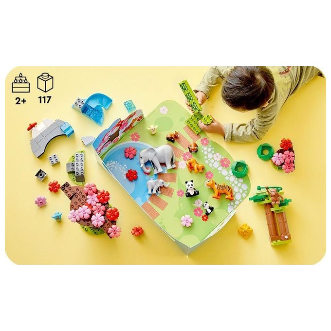 LEGO Duplo Animali dell'Asia Giochi Educativi per Bambini con 11 Figure di Animali e Mattoncino con Suoni Realistici