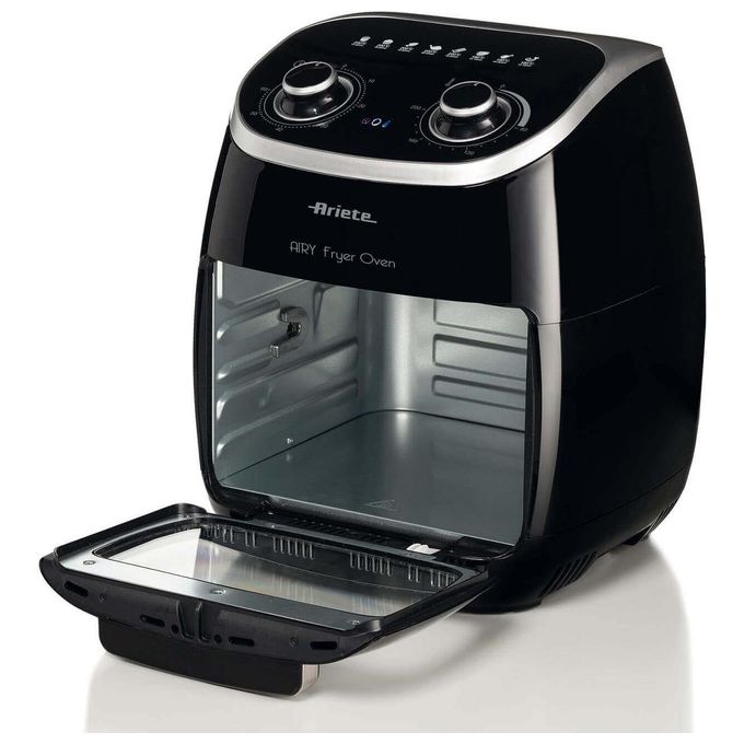 Ariete 4619 Air Fryer Oven - Friggitrice ad Aria e forno elettrico con cestello rotante 11 Lt. Funzione girarrosto ed essicatore 2000W 8 Programmi Nero