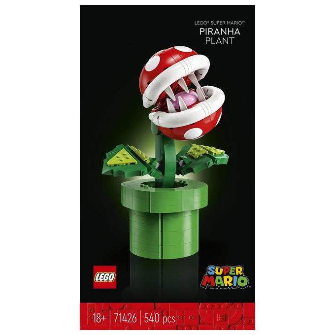 LEGO Super Mario 71426 Pianta Piranha, Personaggio Snodabile con Tubo e 2 Monete, Kit Modellismo per Adulti, Idea Regalo