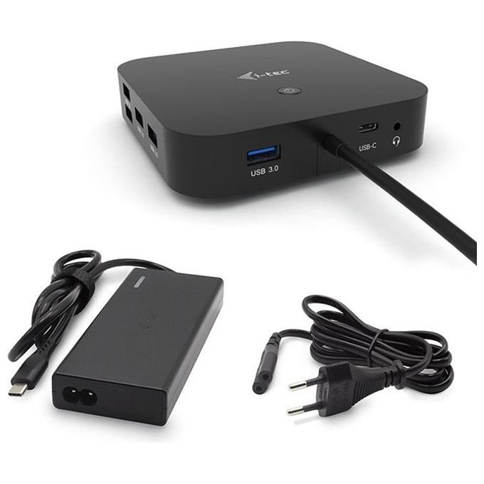 I-Tec Usb-C Dual Display Docking Station con Power Delivery 65W e Caricatore Universale 77W