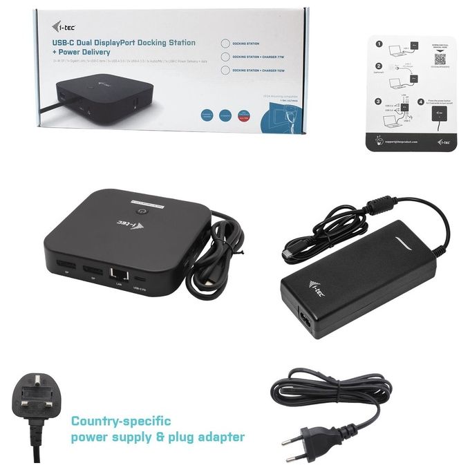 I-Tec Usb-C Dual Display Docking Station con Power Delivery 100W e Caricatore Universale 112W