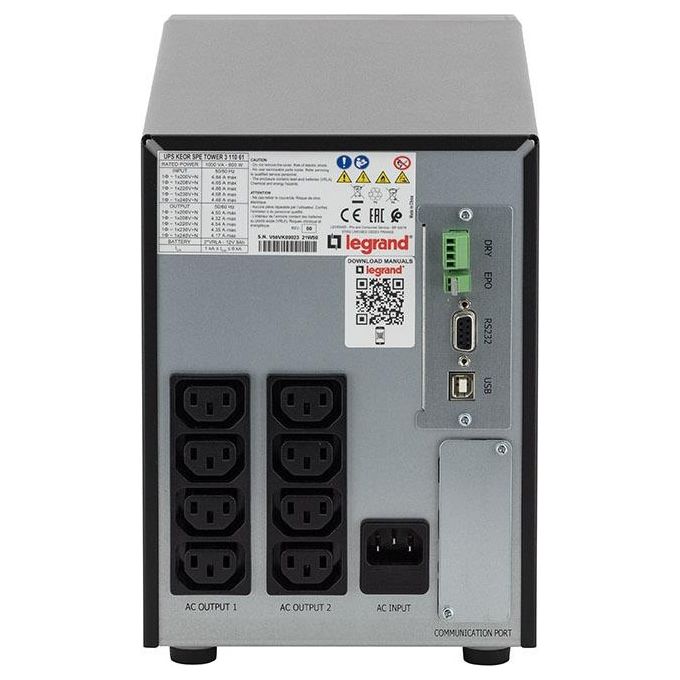 Legrand LG-311061 Keor ASI SPE Tower 1KVA a Linea Interattiva 800W 8 Prese AC