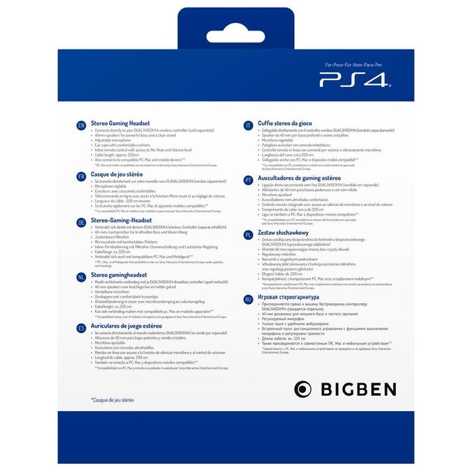 Bigben Interactive Cuffia Gaming Licenza Sony Rossa