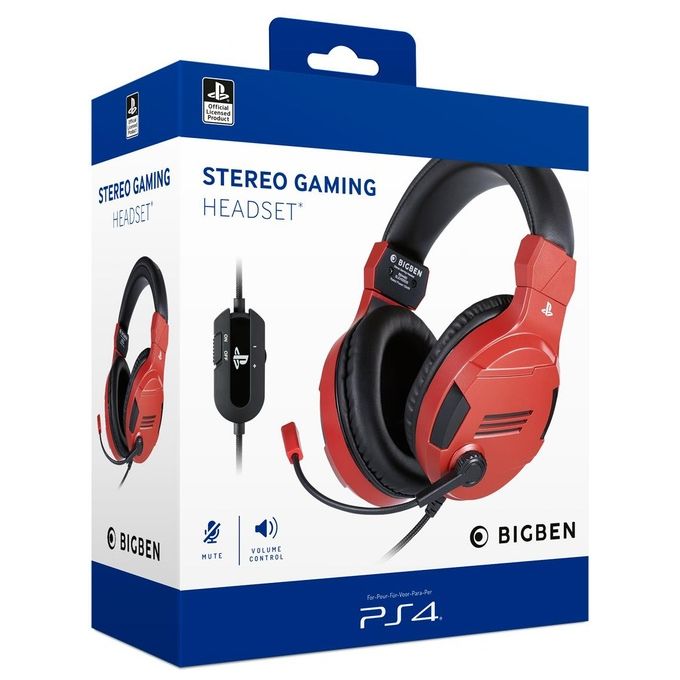 Bigben Interactive Cuffia Gaming Licenza Sony Rossa