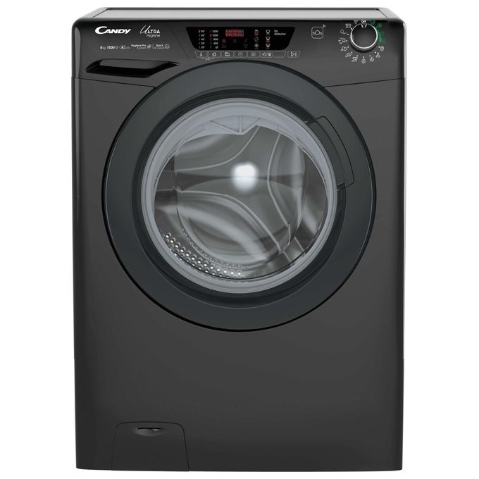 Candy HE1584TWMBB6 Ultra Hygiene Lavatrice Frontale 8 Kg 1500 rpm Classe A Motore Inverter 78 dB (85x60x53 cm) colore Nero