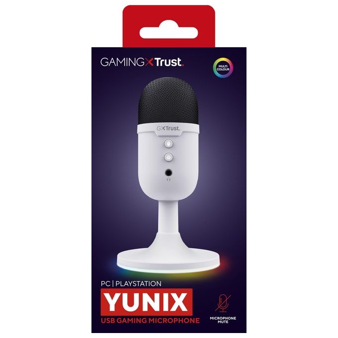 Trust GXT 234P Yunix Bianco Microfono da Tavolo
