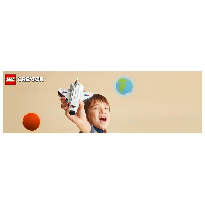 LEGO Creator 31134 Space Shuttle 31134-LEGO Set 3 in1 con Astronauta e Astronave Giocattolo Giochi per Bambini 6+ Idea Regalo Creativa