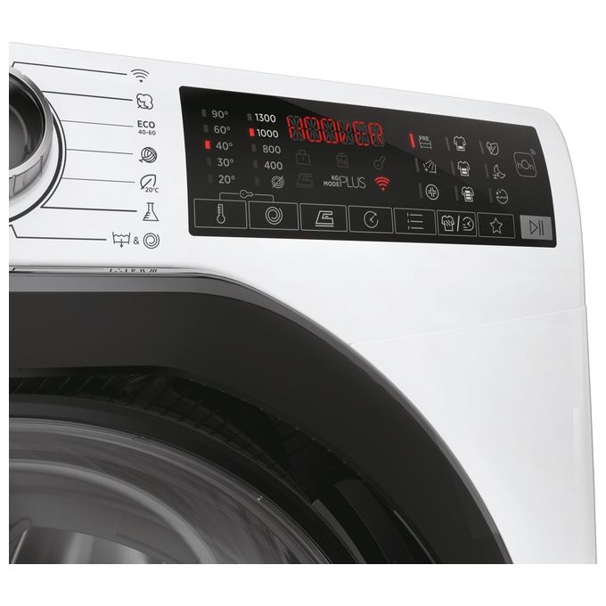 Hoover H3WPS4376TAMB6-S H-Wash 350 Lavatrice Slim 7 Kg 1300 rpm Classe A Inverter Vapore Wi-Fi (85x60x44 cm) colore Bianco
