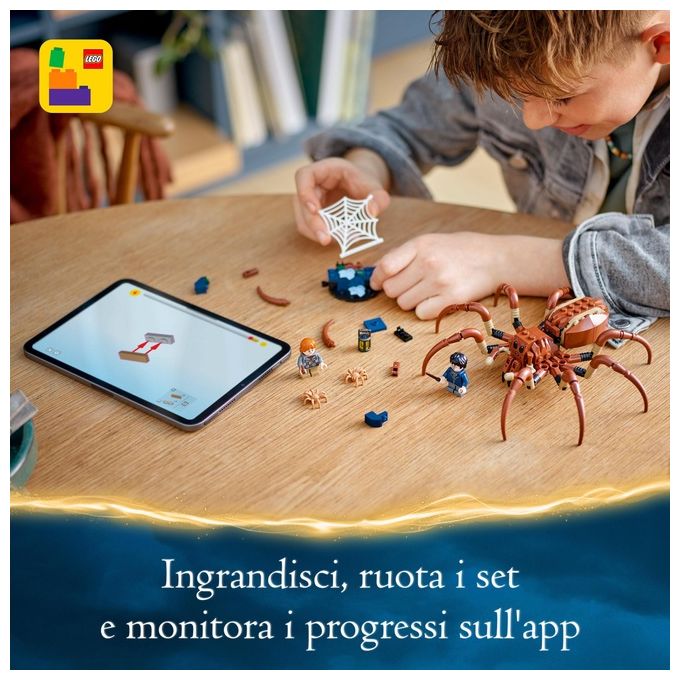 LEGO Harry Potter Aragog nella Foresta Proibita Grande Ragno Giocattolo da Costruire con Parti Snodabili Giochi di Magia per Bambini e Bambine da 7 Anni in su con 2 Minifigure e Accessori 76434