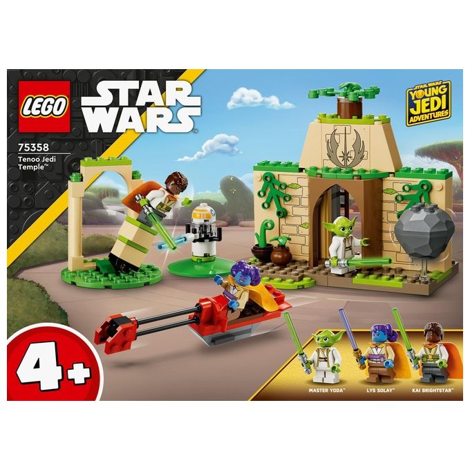 LEGO Star Wars 75358 – Tempio Jedi su Tenoo, Set da Costruzione 124 Pezzi con Maestro Yoda, Lys Solay, Kai Brightstar, Droide T-10 e Speeder Bike, Eta' 4+