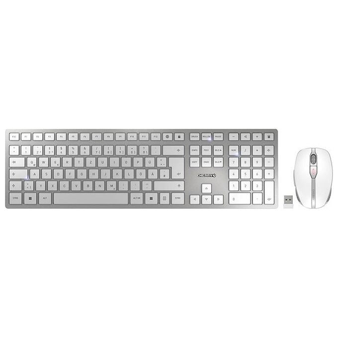 Cherry DW 9100 SLIM Tastiera Mouse Incluso RF senza fili Bluetooth QWERTZ Tedesco Argento