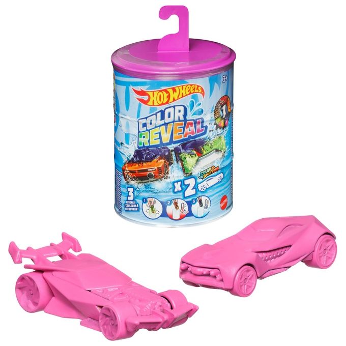 Hot Wheels GYP13 Color Reveal Confezione 2 Veicoli da Corsa Scala 1:64 colori Assortiti