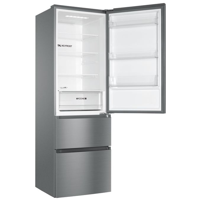 Haier 3D 60 Serie 3 HTR3619ENMN Frigorifero Combinato Libera Installazione 348 Litri Classe Energetica E Argento
