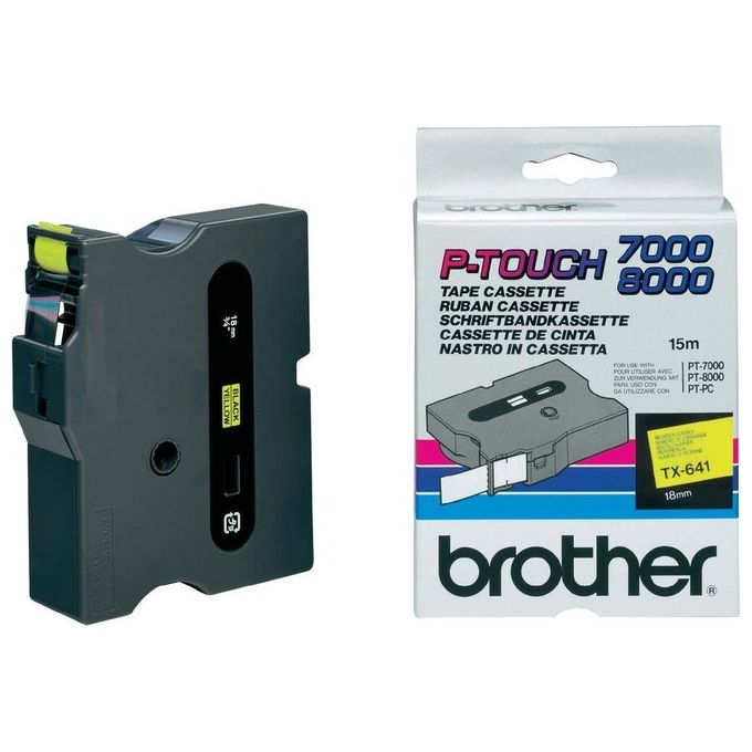 Brother Nastro Tipo Tx 18mm Nero Giallo