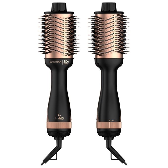 Ga.Ma Spazzola GH4001 Keratin 1000W Nero-Rosa Styling Professionale 3D Therapy per Capelli Perfetti ogni Giorno