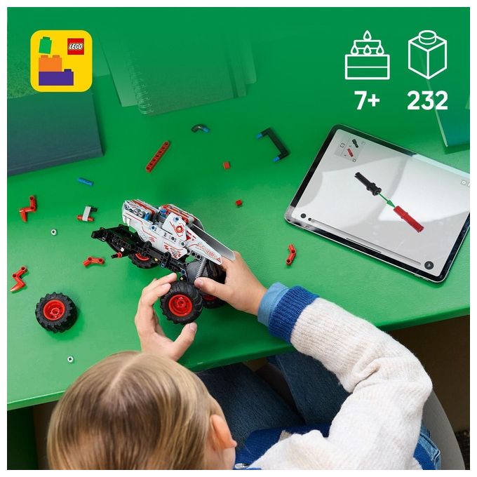 Lego 42200 Technic Monster Jam ThunderROARus Pull Back Set di Costruzioni 232 Pezzi 7 Anni colore Multicolore