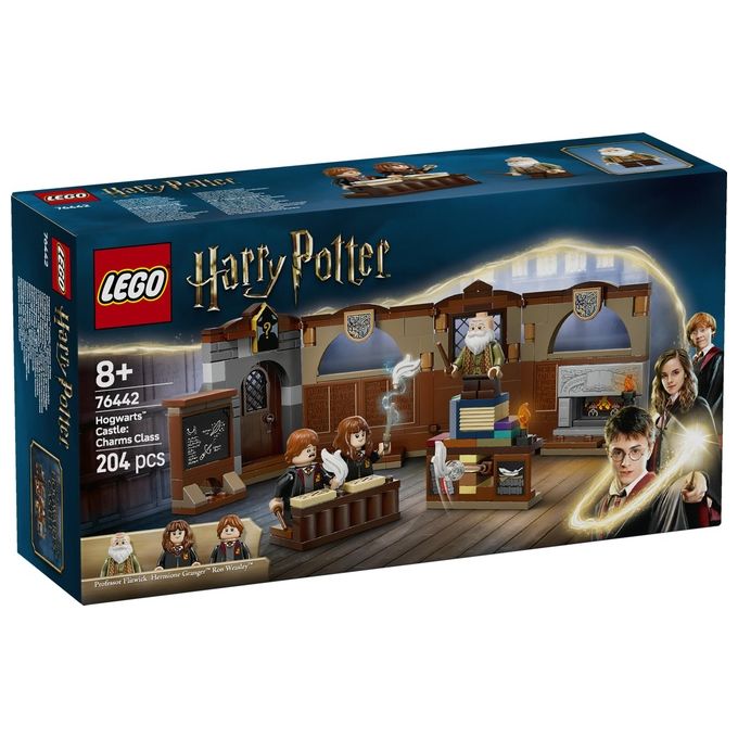 LEGO Harry Potter Castello di Hogwarts: Lezione di Incantesimi con 3 Minifigure da Collezione tra cui Hermione Granger e Ron Weasley con Funzione di levitazione Giochi per Bambini e Bambini da 8 Anni