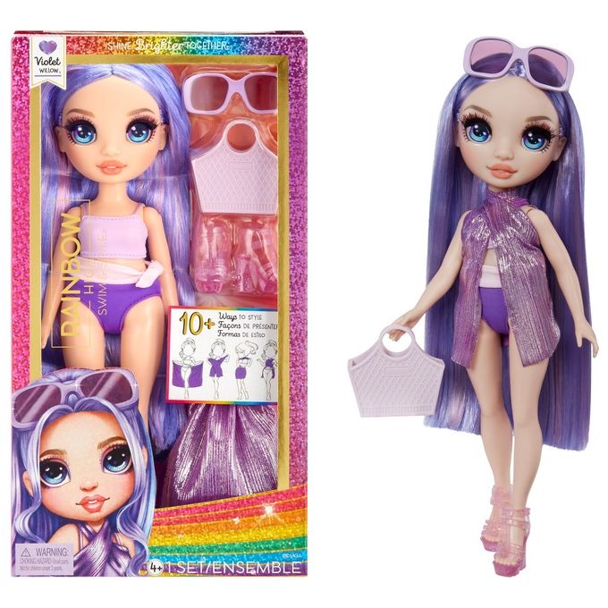 MGA Bambola Rainbow High Swim e Style Fashion Doll Violet Purple