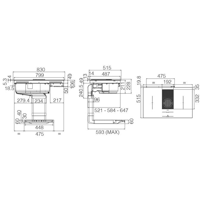 Elica NIKOLATESLA LIBRA BL-F-83 Piano cottura a Induzione con cappa integrata 4 zone 83 cm Vetro Nero + Ghisa PRF0147745