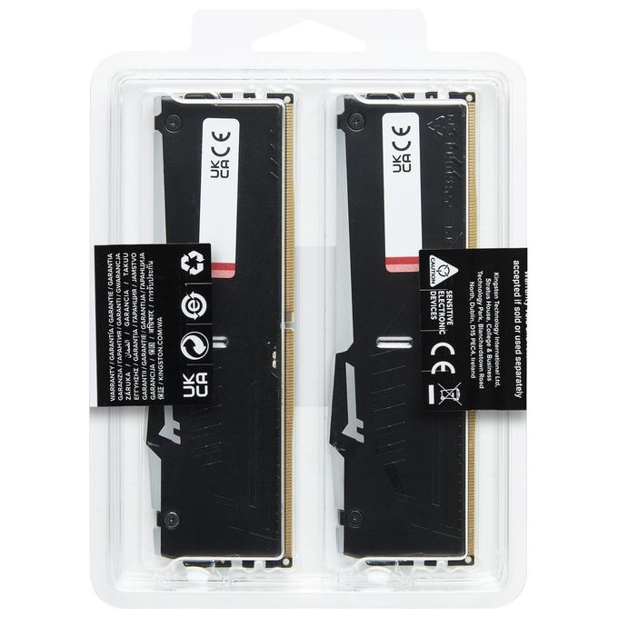 Kingston FURY Beast DDR5 RGB 32Gb 2x16Gb 5600MT-s DDR5 CL36 DIMM Memoria Gaming per Computer Fissi Kit da 2