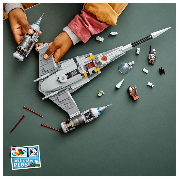 LEGO Star Wars 75325 Starfighter N-1 del Mandaloriano, Personaggi Peli Motto, Droide BD e Baby Yoda, Giocattolo Costruibile
