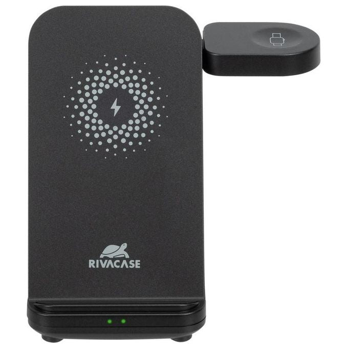 Rivacase VA4916 WH3 Caricatore Wireless 3 in 1 Ricarica 3 Dispositivi Contemporaneamente Certificato Qi 15W Nero