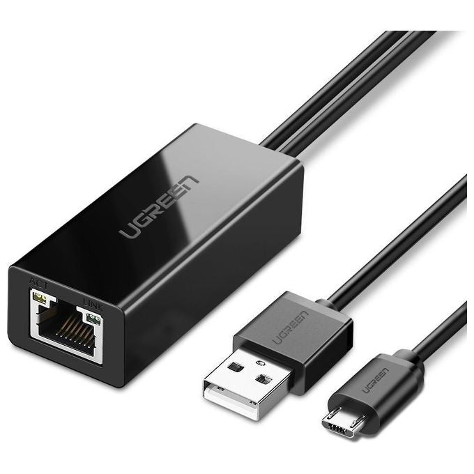 Ugreen Ethernet Adattatore per Tv - Chromecast Micro-Usb su Rj45