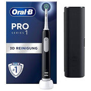 Braun Oral-B Spazzolino Elettrico Ricaricabile Series 1 Nero con 1 Testina di Ricambio e 1 Custodia da Viaggio