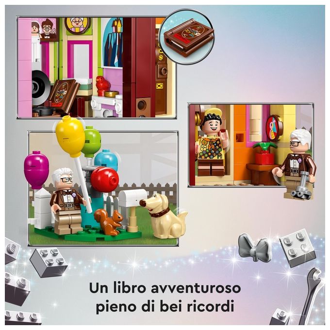 LEGO Disney e Pixar 43217 Casa di “Up'', Modellino con Palloncini e Figure di Carl, Russell e Dug, Set Disney 100° Anniversario