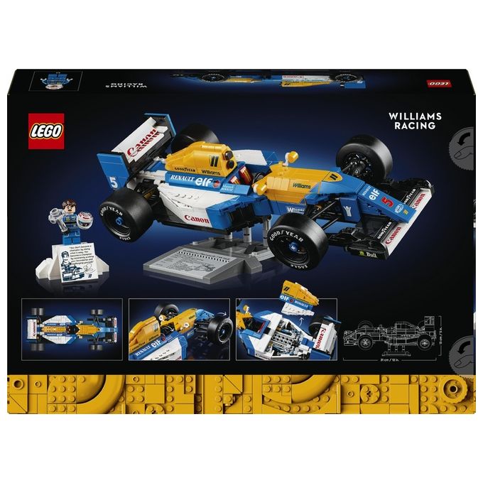 LEGO Icons Williams Racing FW14B e Nigel Mansell - Modellino di Auto F1 da Costruire con Minifigure del Pilota da Collezione, Trofeo e Supporto da Esposizione, Idea Regalo Adulti, Uomo o Donna 10353