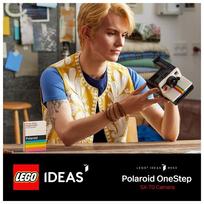 LEGO Ideas Fotocamera Polaroid OneStep SX-70 21345 Modellismo da Costruire per Adulti, Regali Creativi, Oggetti da Collezione