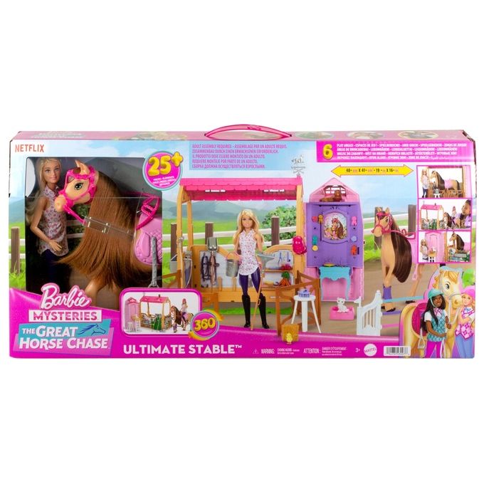 Mattel Set Bambola Barbie Ultimate Stable Mysteries The Great Horse Chase