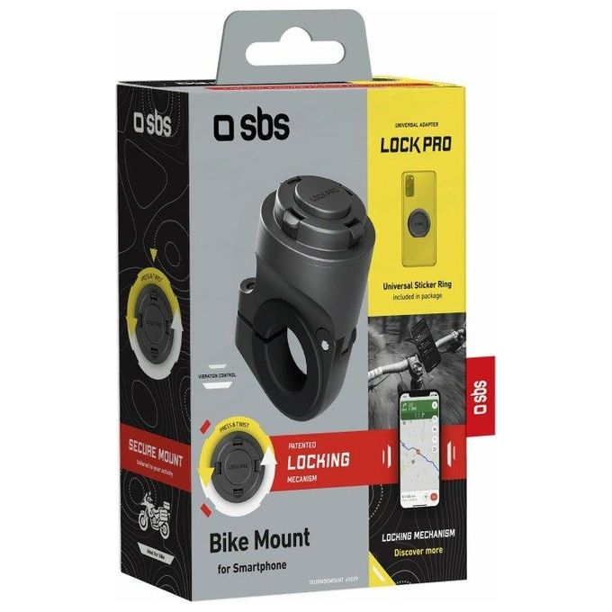 Sbs Bike Mount Lock Pro Portacellulare Universale per Bici e Monopattini