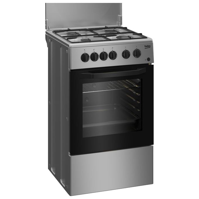 BEKO CSS42014FS Cucina a Gas Forno Elettrico con Grill 4 Fuochi Capacita' 54 Litri Classe energetica a 50 cm Silver