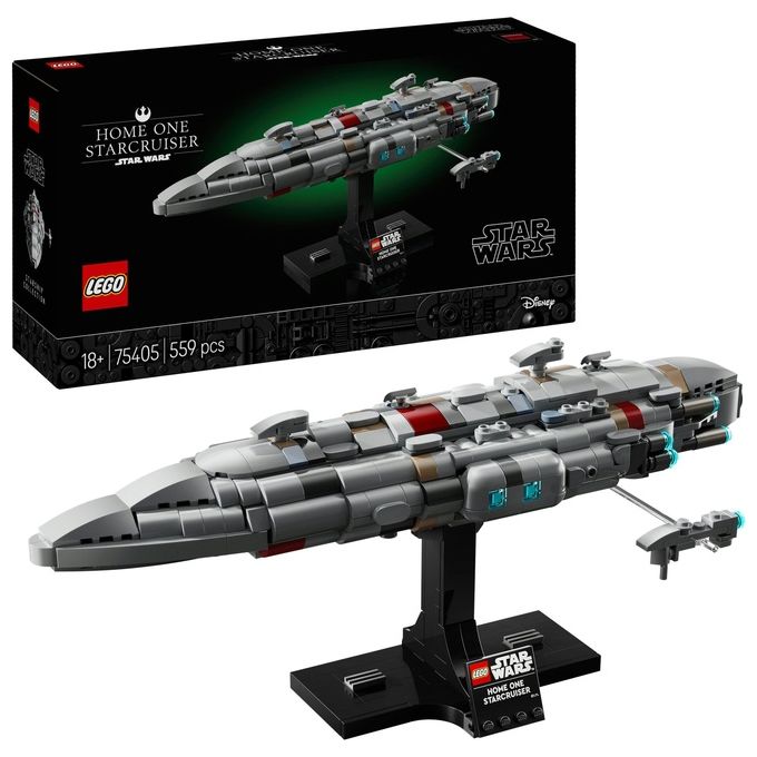 LEGO Star Wars 75405 - Home One Starcruiser, Set da Costruzione con Sala Comando, Hangar e Minifigure, Eta' 10+