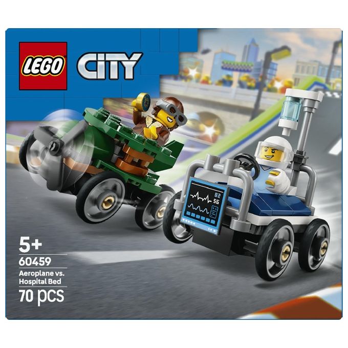 Lego Gioco Veicoli da Corsa Aereo Letto d'Ospedale Modello 60459 City