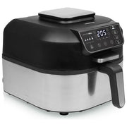 Princess 182092 Grill Aerofryer - Friggitrice ad aria 5,6 L, 1760 W, Grill integrato, Display digitale, Tecnologia di circolazione dell'aria calda, Nero-Inox