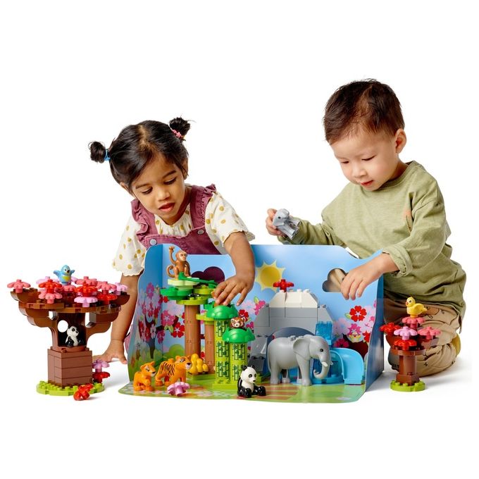 LEGO Duplo Animali dell'Asia Giochi Educativi per Bambini con 11 Figure di Animali e Mattoncino con Suoni Realistici
