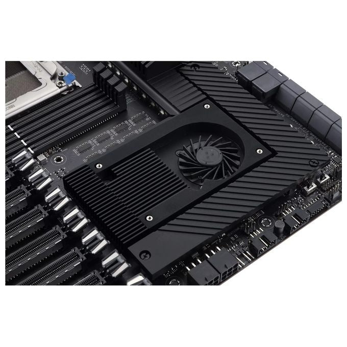 ASUS Pro WS WRX80E-SAGE SE WIFI Scheda Madre, EATX, AMD WRX80, Socket sWRX8, 8 Slot DIMM DDR4, 7 x PCIe 4.0, 3 x M.2, 8 x SATA, Intel WiFi 6, 10Gb LAN, Realtek 7.1 Surround, USB-C 3.2 Gen 2x2, Nero