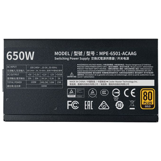 Cooler Master MPE-6501-AFAAG-EU Alimentatore 650 GOLD-V2  FULL