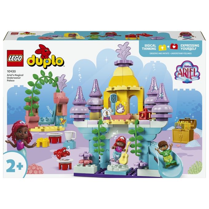 LEGO DUPLO Disney Il Magico Palazzo Sottomarino di Ariel Giochi Educativi per Bambine e Bambini da 2 Anni Castello Giocattolo della Sirenetta da Costruire e Ricostruire con Personaggi 10435