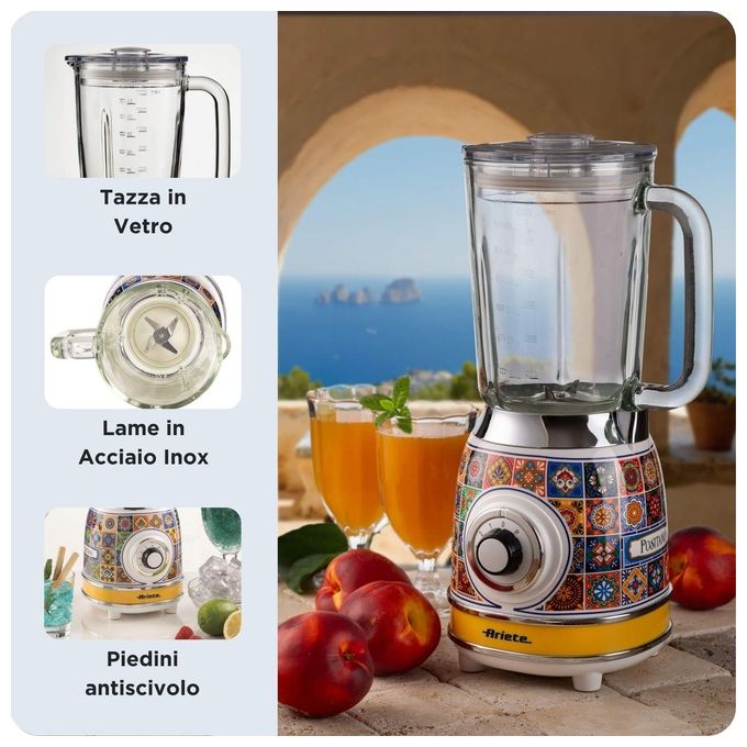 Ariete 583 Positano Frullatore 1.5 Litri 1000W 4 Velocita' Lame Inox