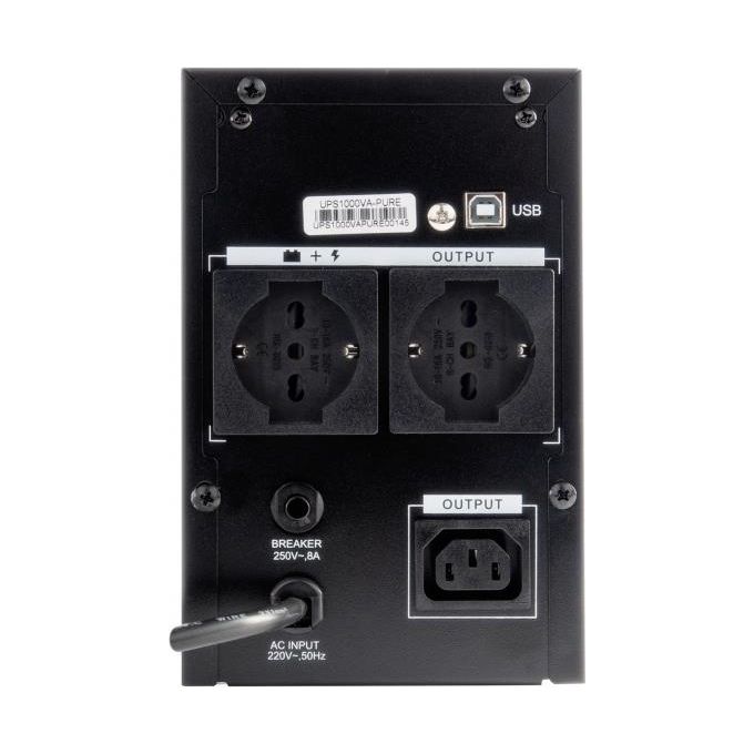 Vultech UPS1000VA-PURE Ups 1000va Pure Line Interactive con Onda Sinusoidale Pura e Lcd