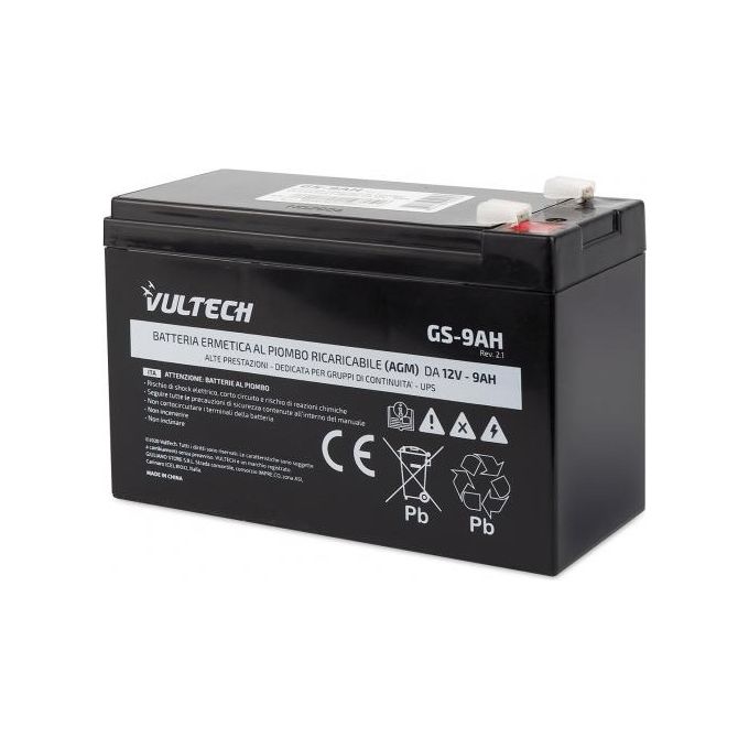 Vultech Batteria Ermetica al Piombo per Ups 12V 9a