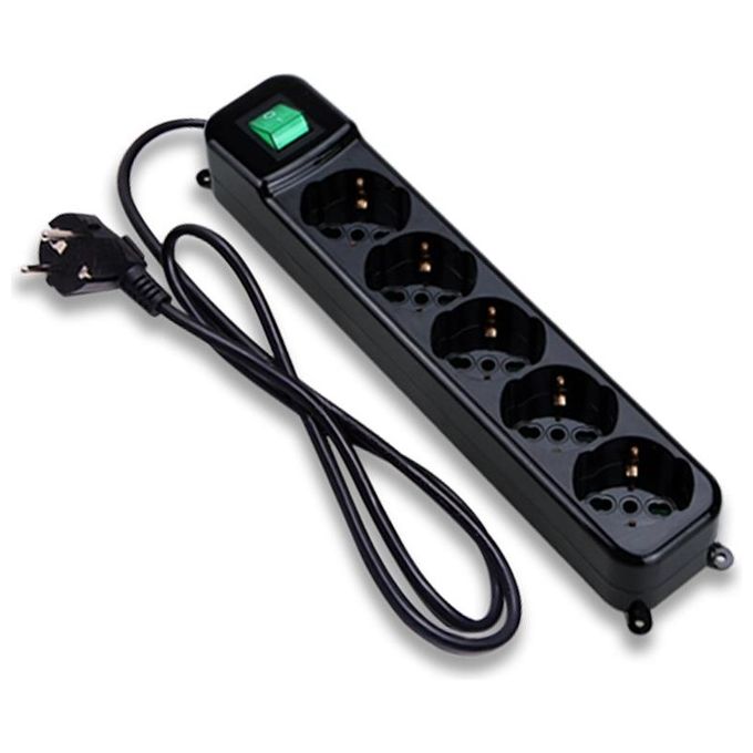 Tecnoware Multipresa Filtrata Power Cleaner 5 Schuko Interruttore Luminoso Child Protection Nero